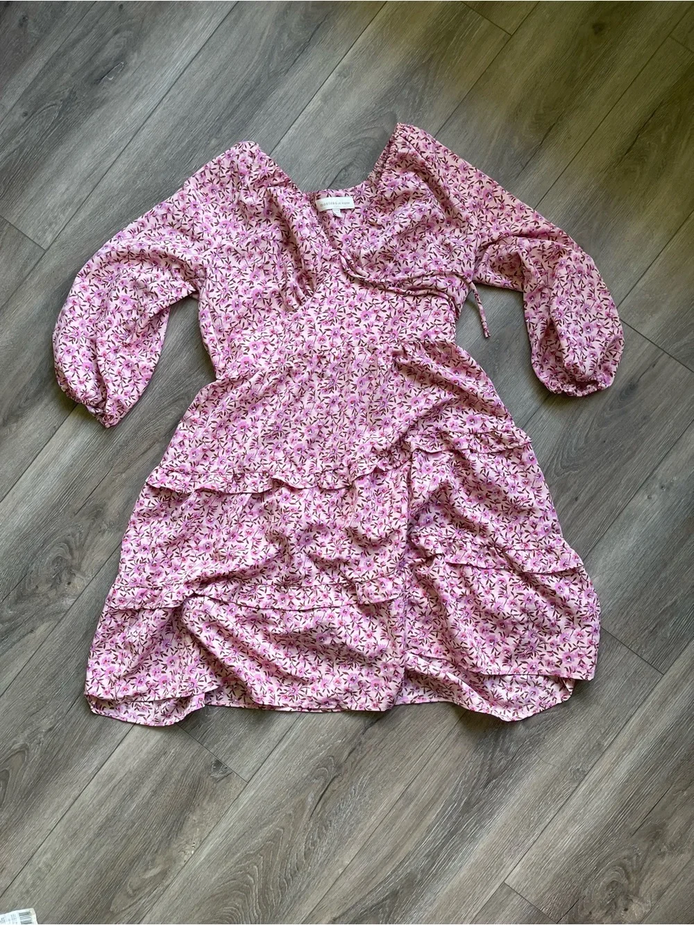 ⭐️3/$30 Monteau Pink Floral Tiered Long-Sleeve Dress - Picture 5 of 8